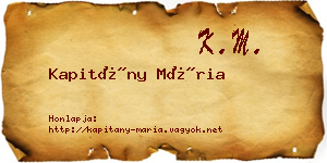 Kapitány Mária névjegykártya