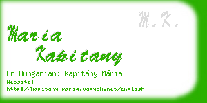 maria kapitany business card